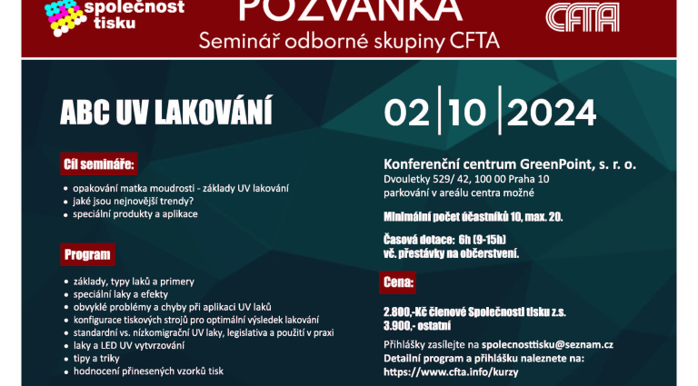 Seminář ABC UV LAKOVÁNÍ