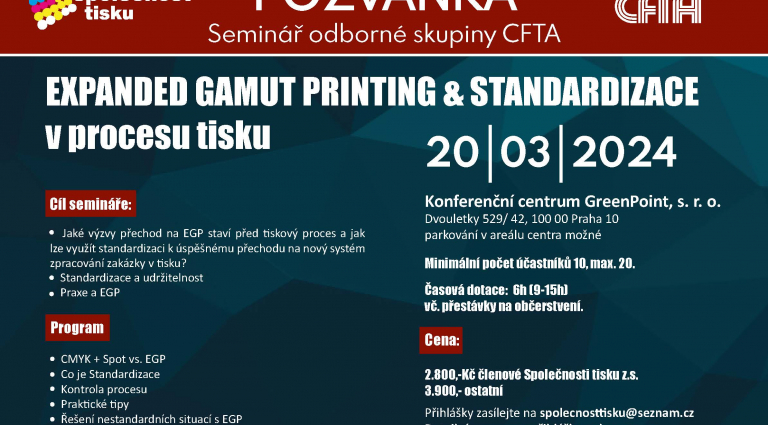 Seminář EXPANDED GAMUT PRINTING & STANDARDIZACE v procesu tisku